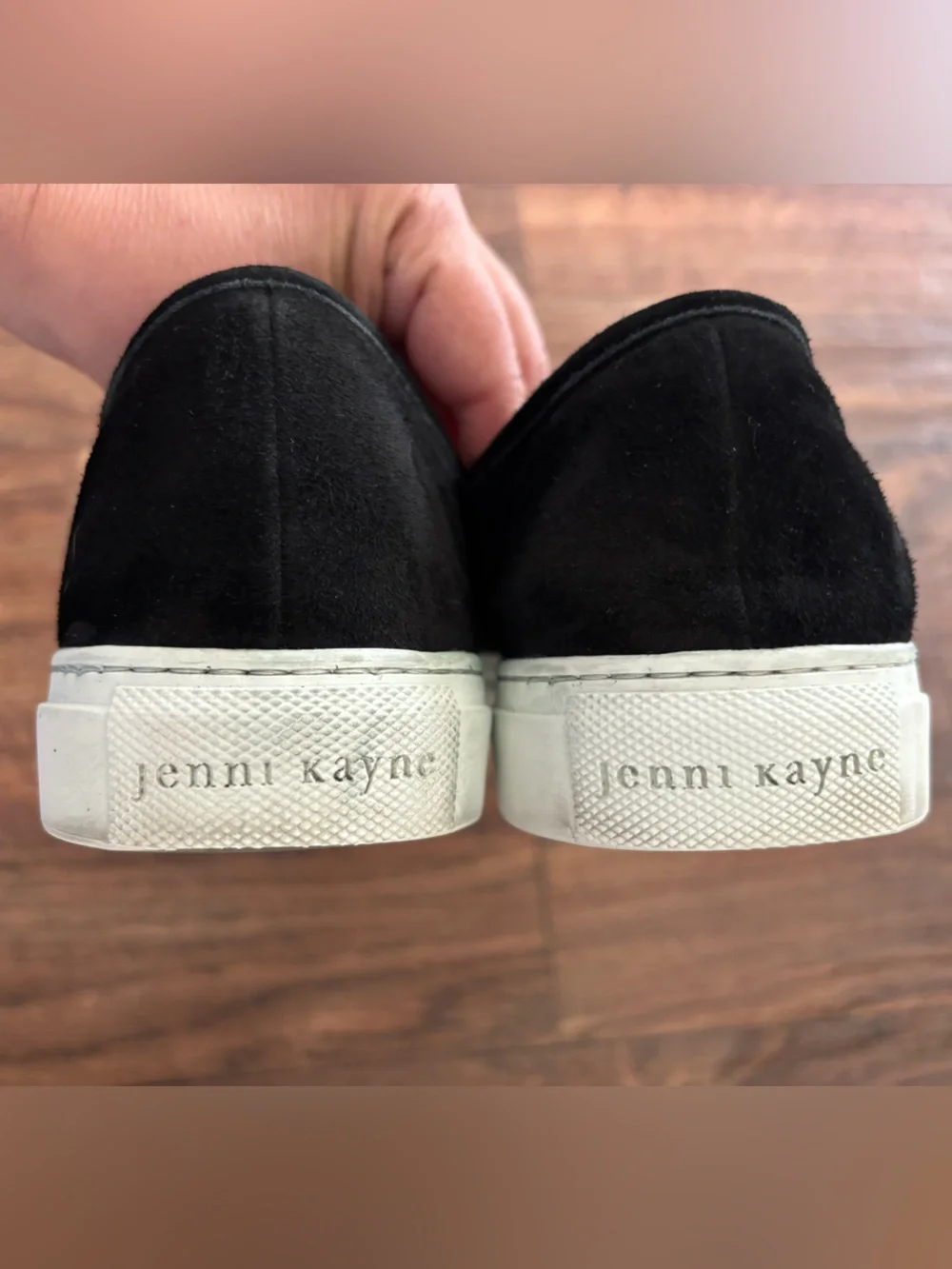 Jenni Kayne Lounger Sneakers Black Suede Slip On Comfort Casual Neutral SZ 10
